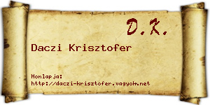 Daczi Krisztofer névjegykártya