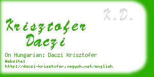 krisztofer daczi business card